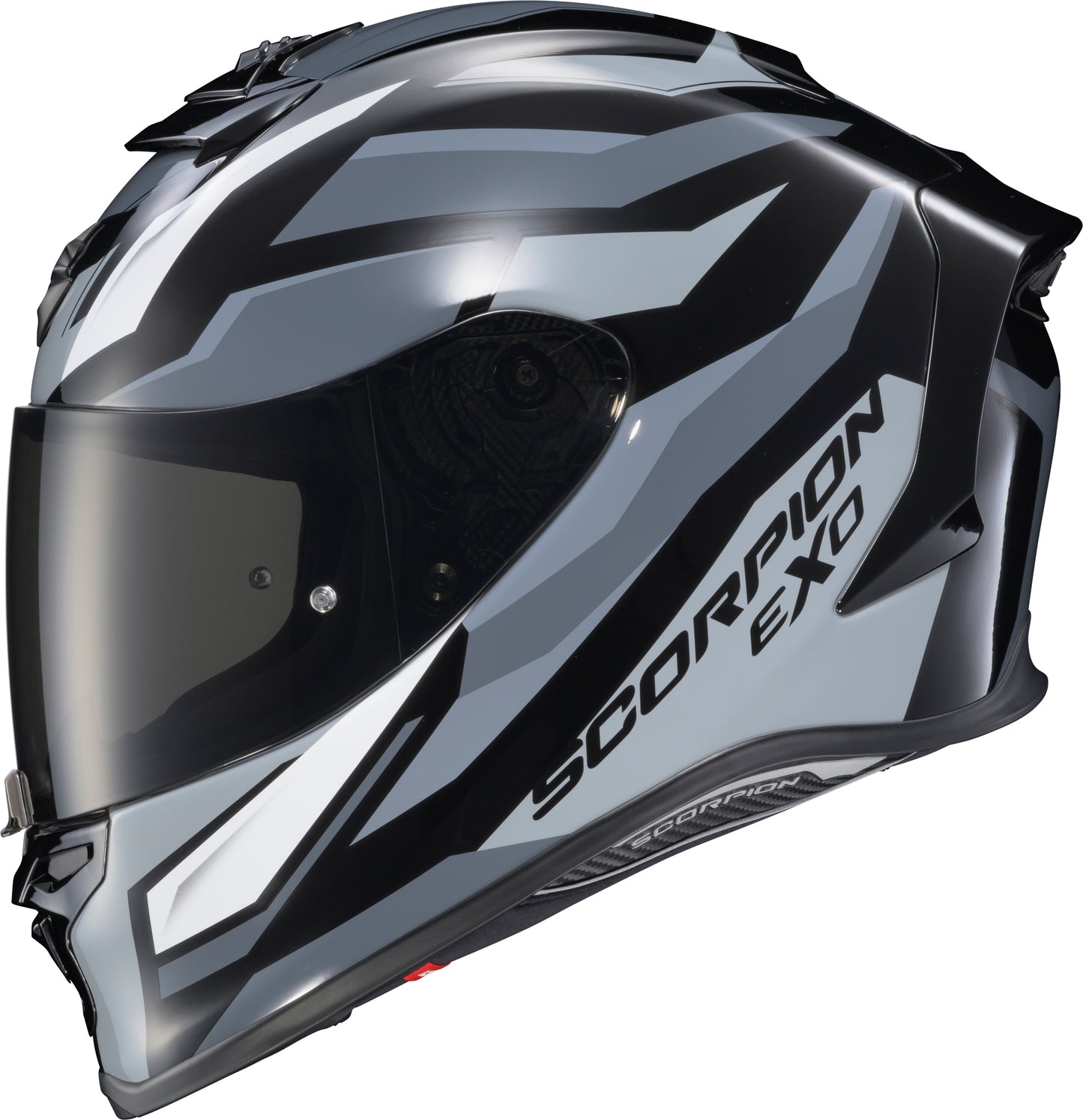 SCORPION EXO R1 Air Full-Face Helmet - Raven, Large, Black/Orange/Grey