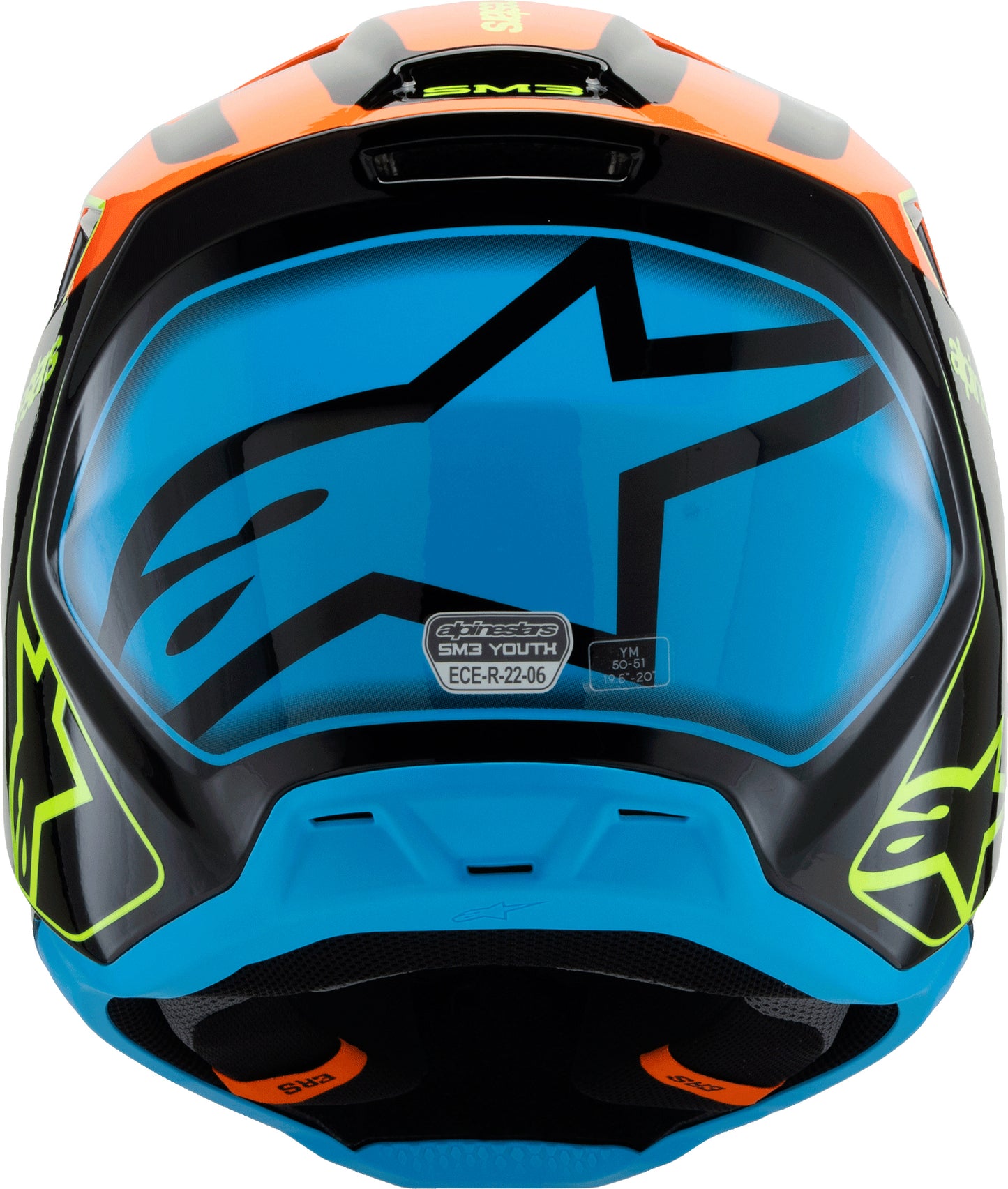 Alpinestars SM3 Youth Off-Road Helmet Black/Orange/Yellow Fluo - Size Youth Small