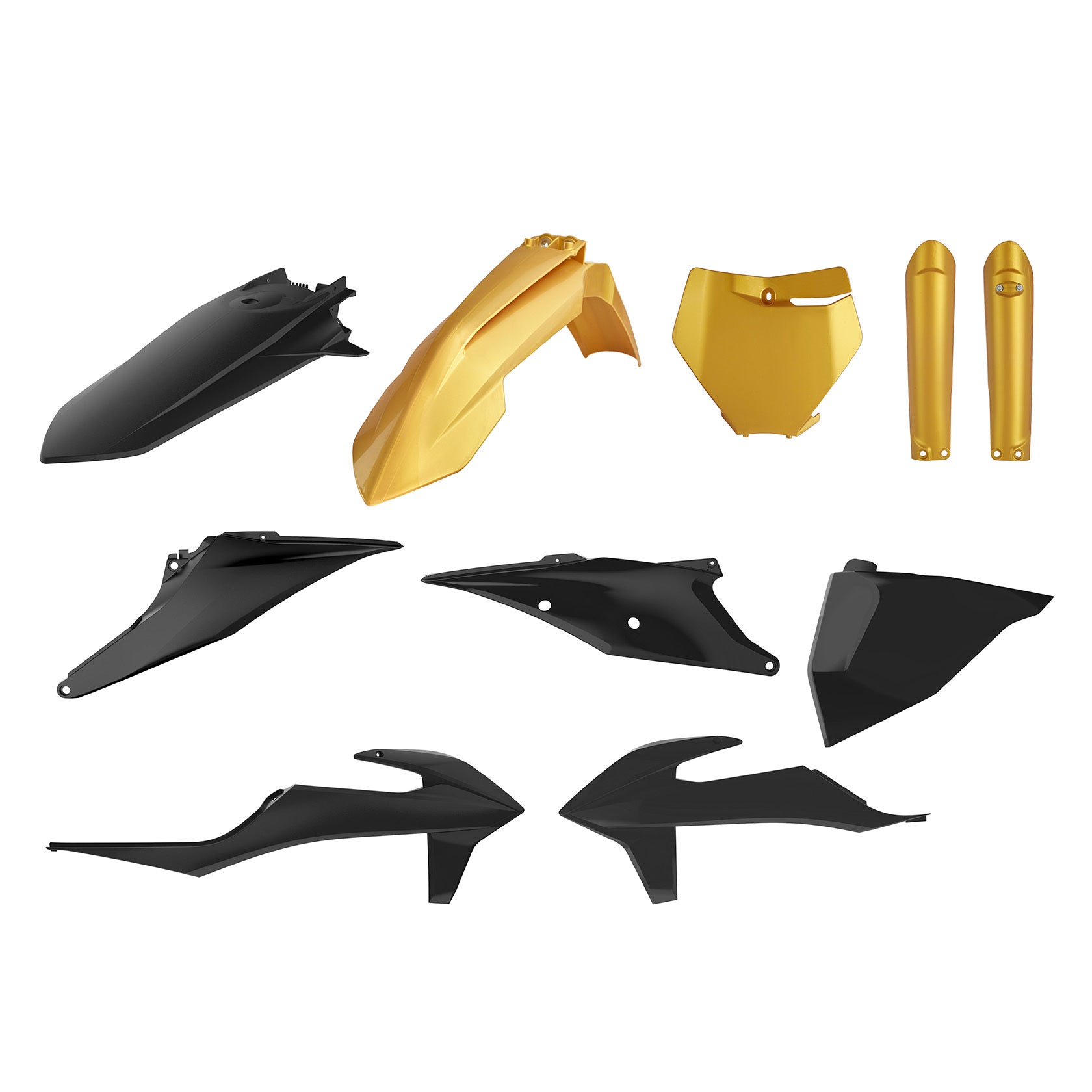Polisport Full Plastic Kit for KTM 2019 Models in Gold and Black