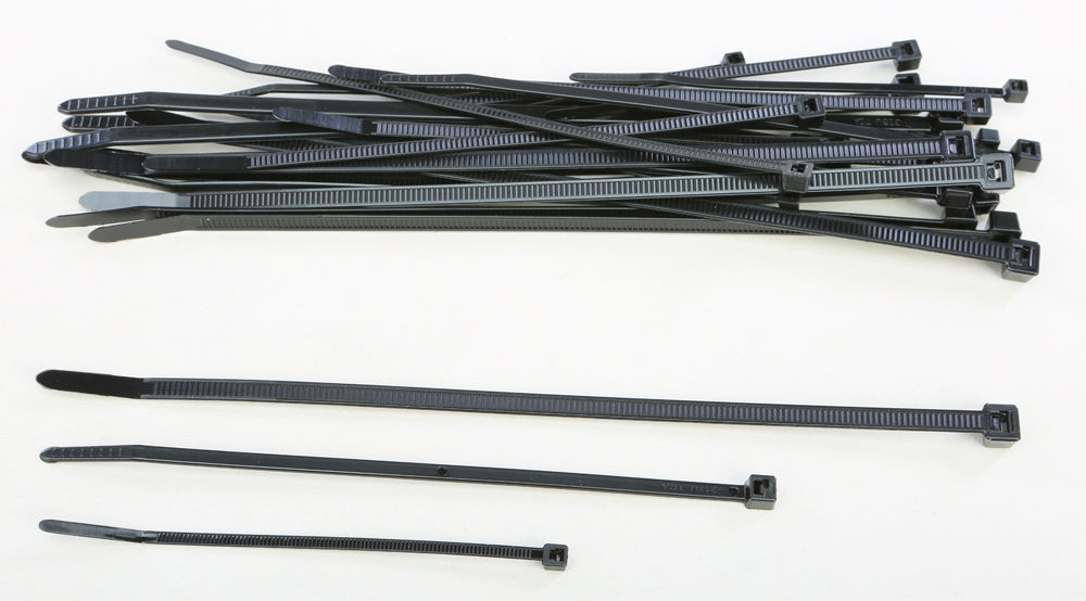 HELIX Assorted Black Cable Ties – 30 Pack with 4, 6, and 8 Inch Sizes