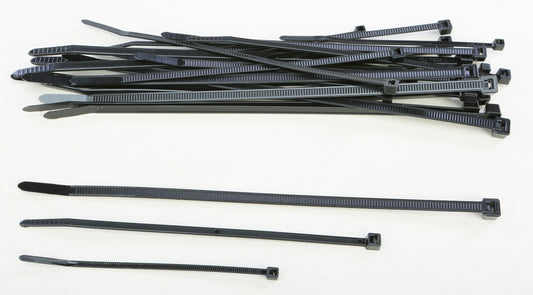 HELIX Assorted Black Cable Ties – 30 Pack with 4, 6, and 8 Inch Sizes