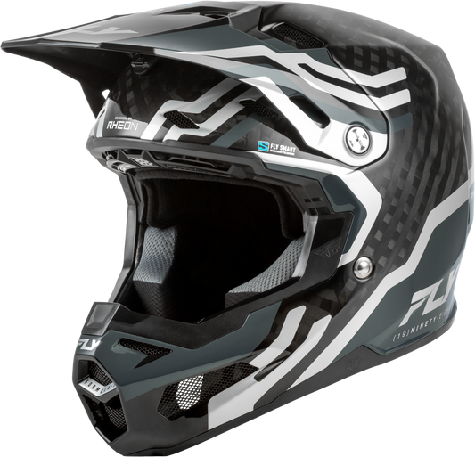 Fly Racing YTH Formula S Carbon Byte Youth Helmet Black Carbon/Grey/Silver (Size Youth Large)