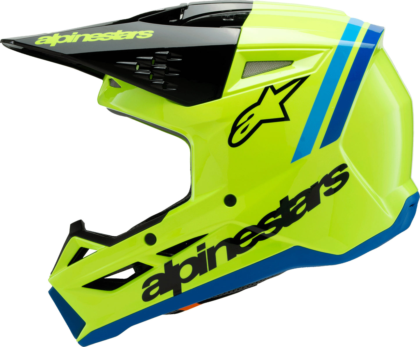 Alpinestars SM3 Youth Radium Helmet YLW Fluo/Black/Blue – Youth Small Off-Road Helmet