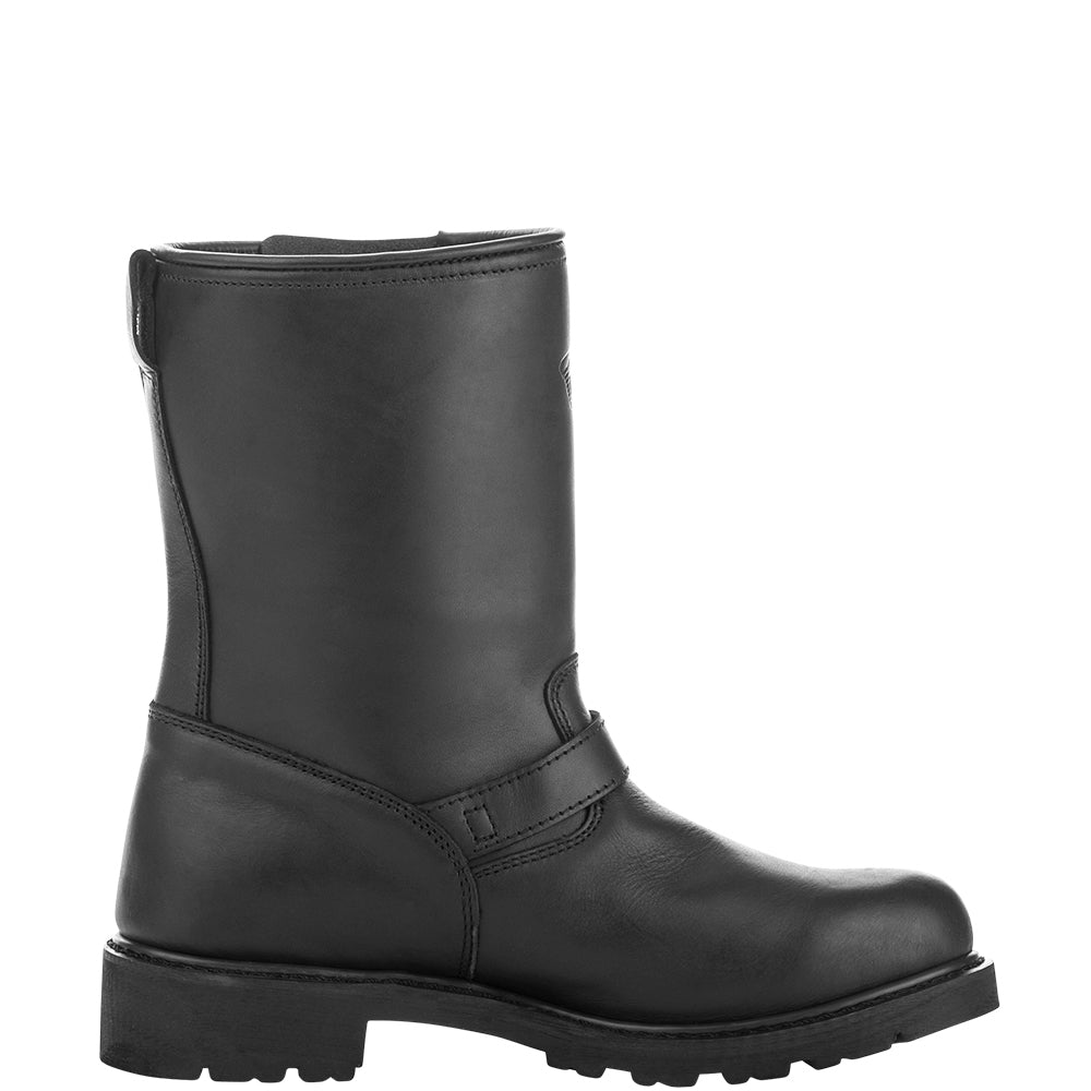 Highway 21 Primary Engineer Short Boots in Black - Men’s Waterproof Leather Footwear, Size US 8