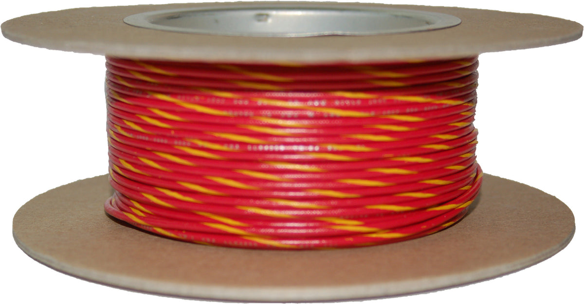 NAMZ Custom Cycle 100' Spool 20 Gauge Red/Yellow Stripe OEM Harley Davidson Wiring Wire