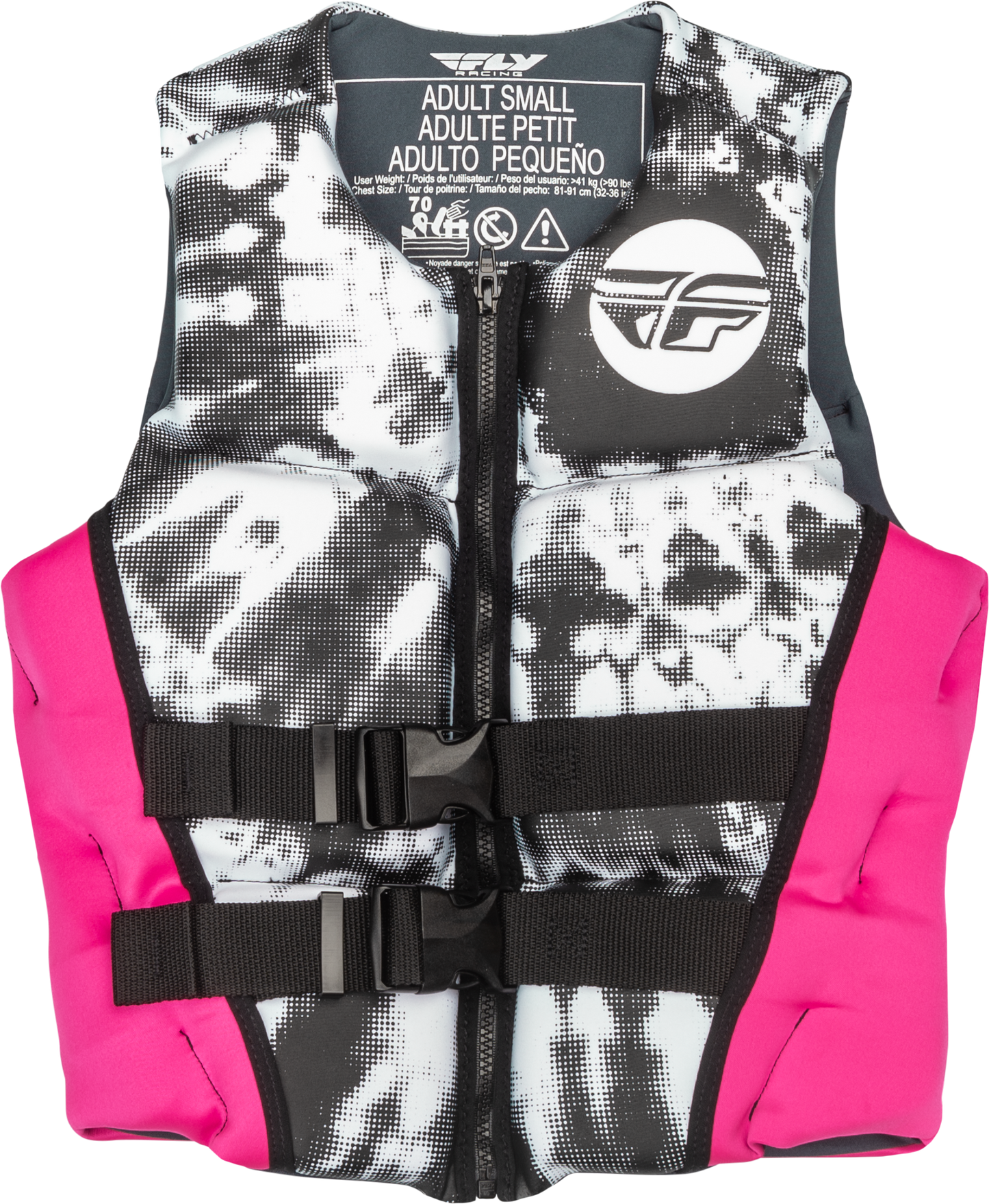 Fly Racing Women's X-Small Neoprene Flotation Vest - Neon Pink/White/Black