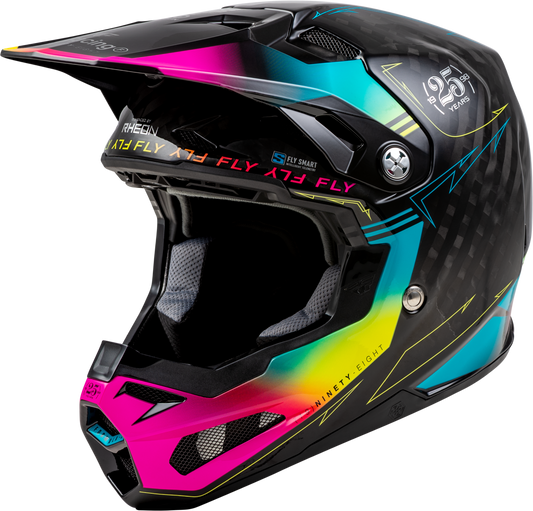 Fly Racing Formula S Carbon Legacy Helmet 2X-Large Offroad Full-Face Black Electric Blue Fuchsia