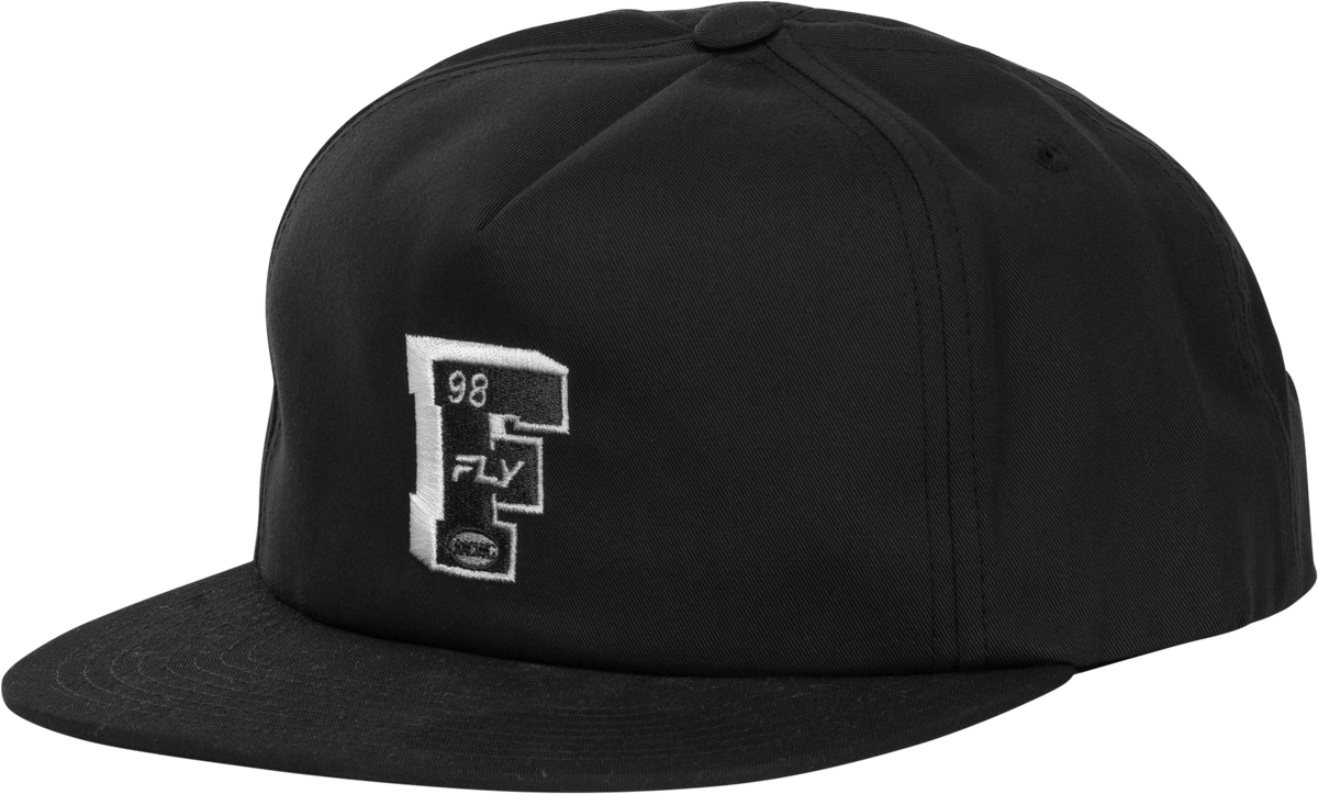 Fly Racing Varsity Hat Black - Adjustable Snapback Headwear for Men and Women