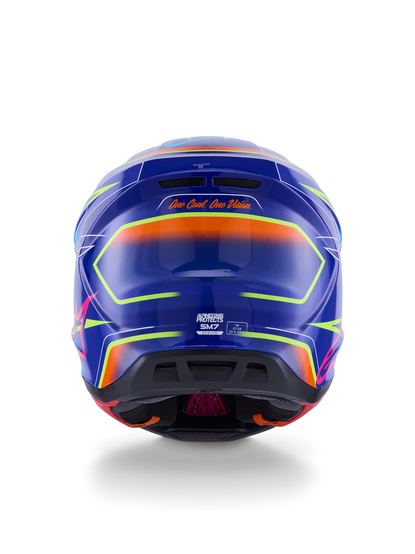 Alpinestars SM7 Cast Helmet Blue/Pink/Yellow Fluo - 2X-Large Gloss Finish for Offroad Racing