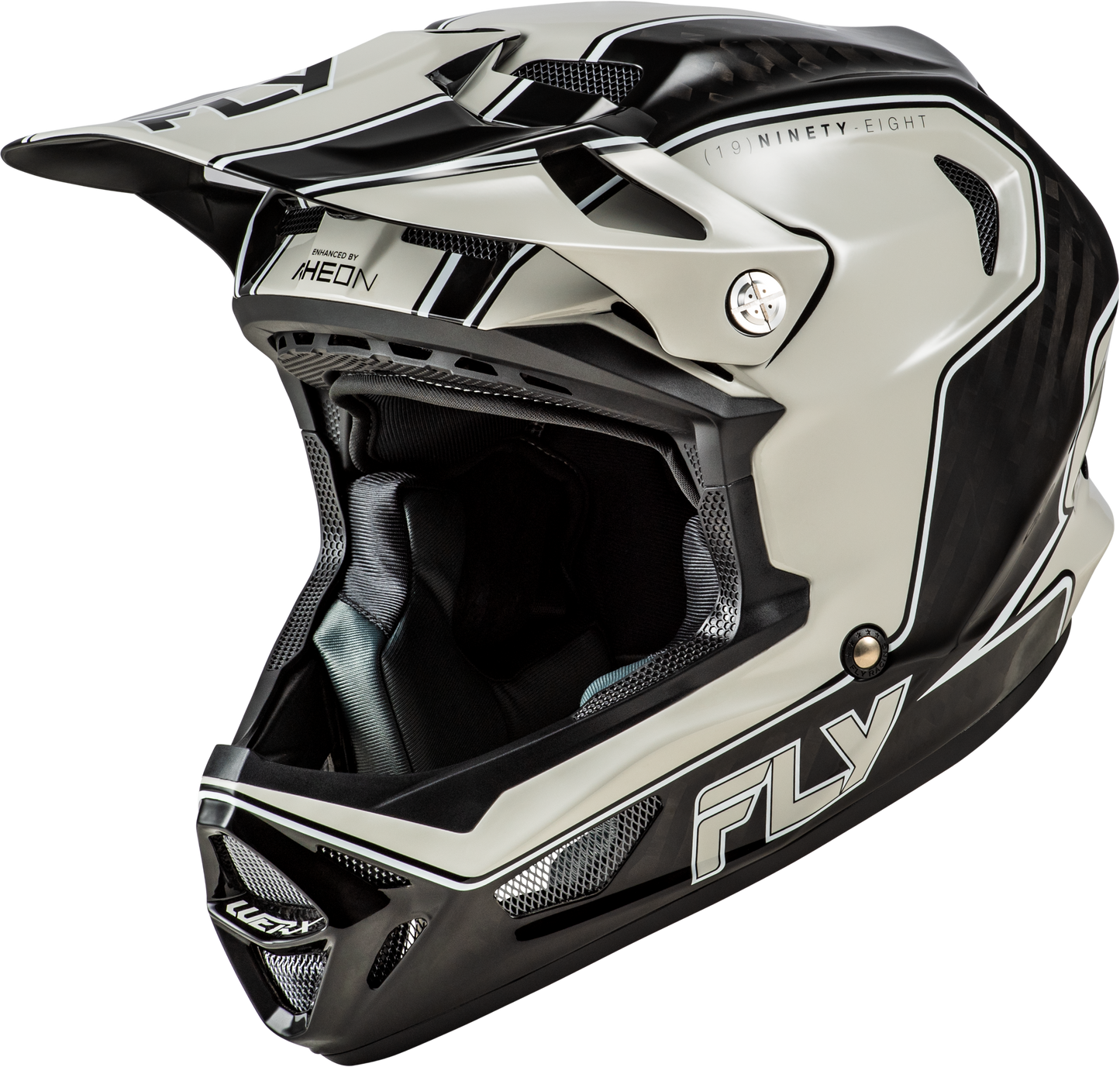 Fly Racing Werx R Flow Carbon Helmet Black Carbon/Grey Medium – Full-Face Bicycle Helmet with Advanced Impact Protection