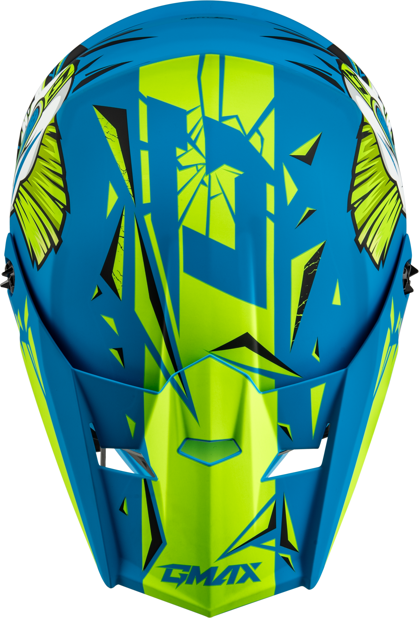GMAX Youth MX 46Y Unstable Helmet - Matte Blue/Green, Large Off-Road Helmet