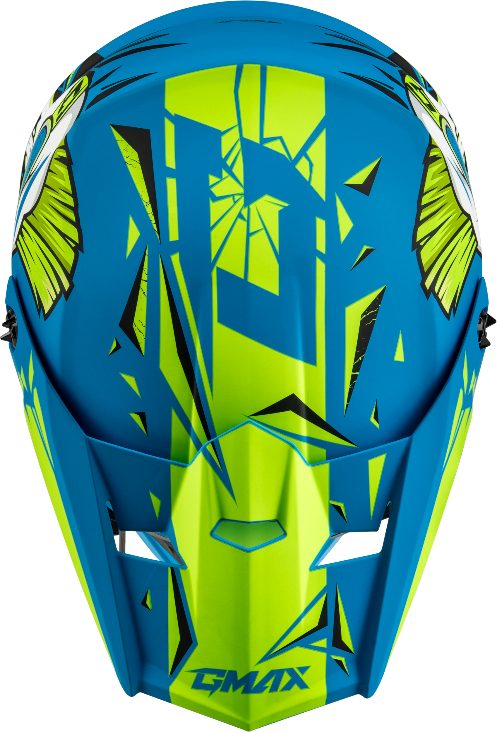 GMAX Youth MX 46Y Unstable Helmet - Matte Blue/Green, Large Off-Road Helmet