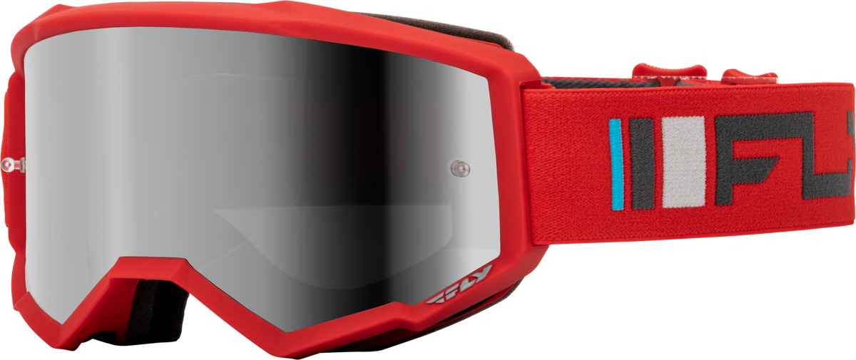 Fly Racing Youth Zone Goggle Red/Charcoal with Silver Mirror/Smoke Lens