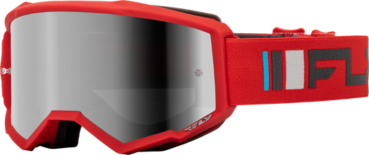 Fly Racing Youth Zone Goggle Red/Charcoal with Silver Mirror/Smoke Lens