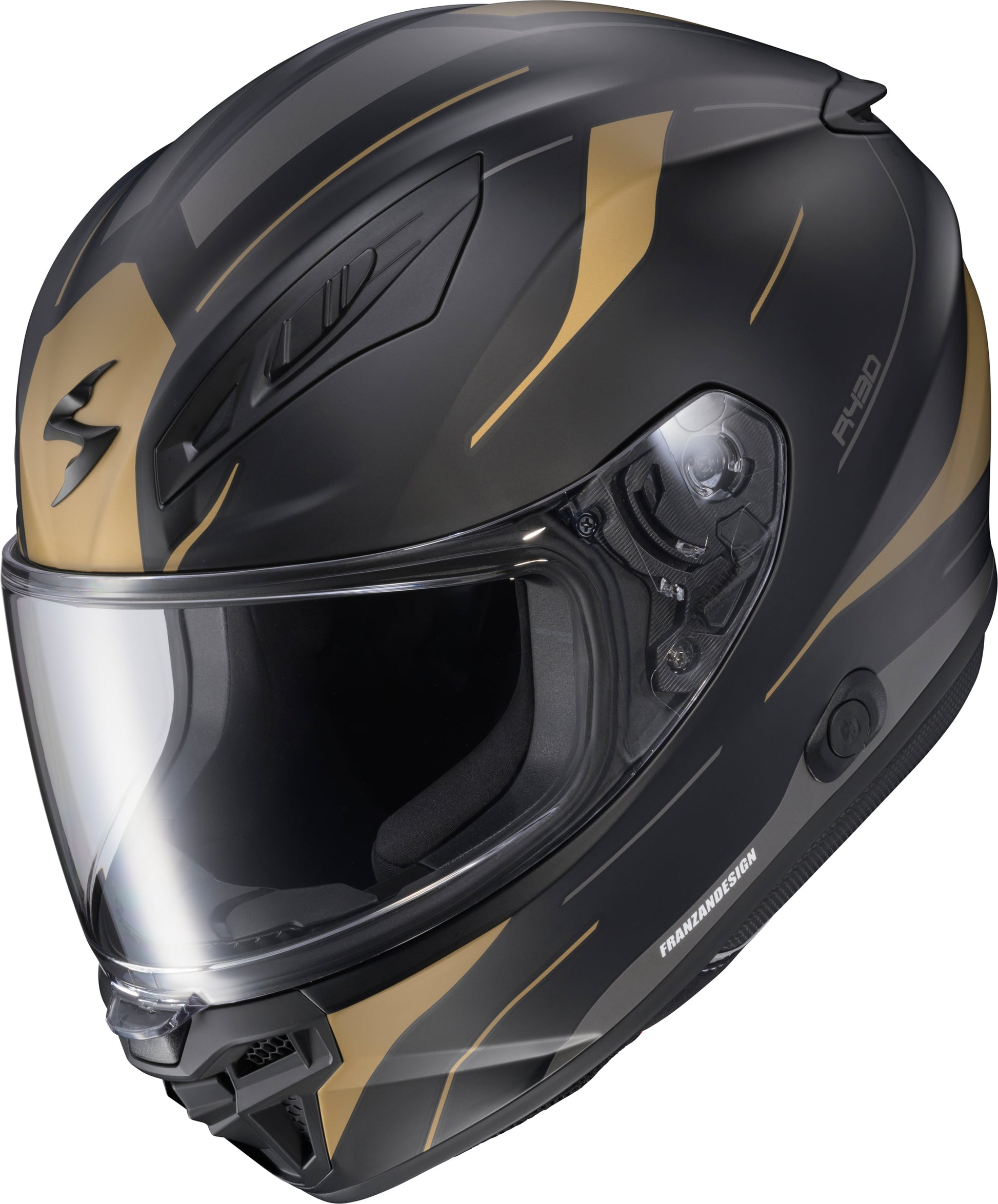 Scorpion EXO Exo R430 Full Face Helmet - Cutlass Style, 2X-Large, Black/Gold