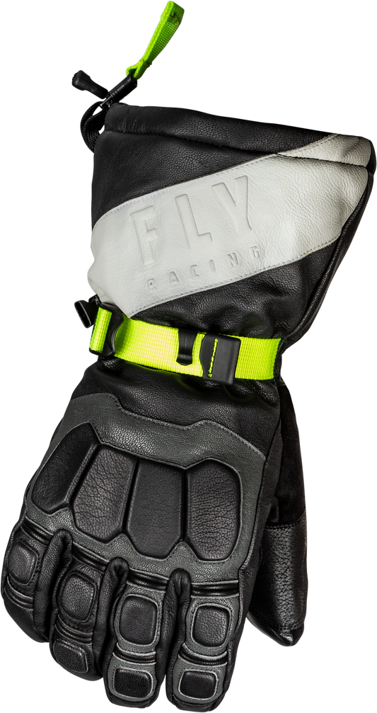 Fly Racing Glacier Gloves 3X-Large Black, Grey & Hi-Vis Yellow for Cold Weather Protection