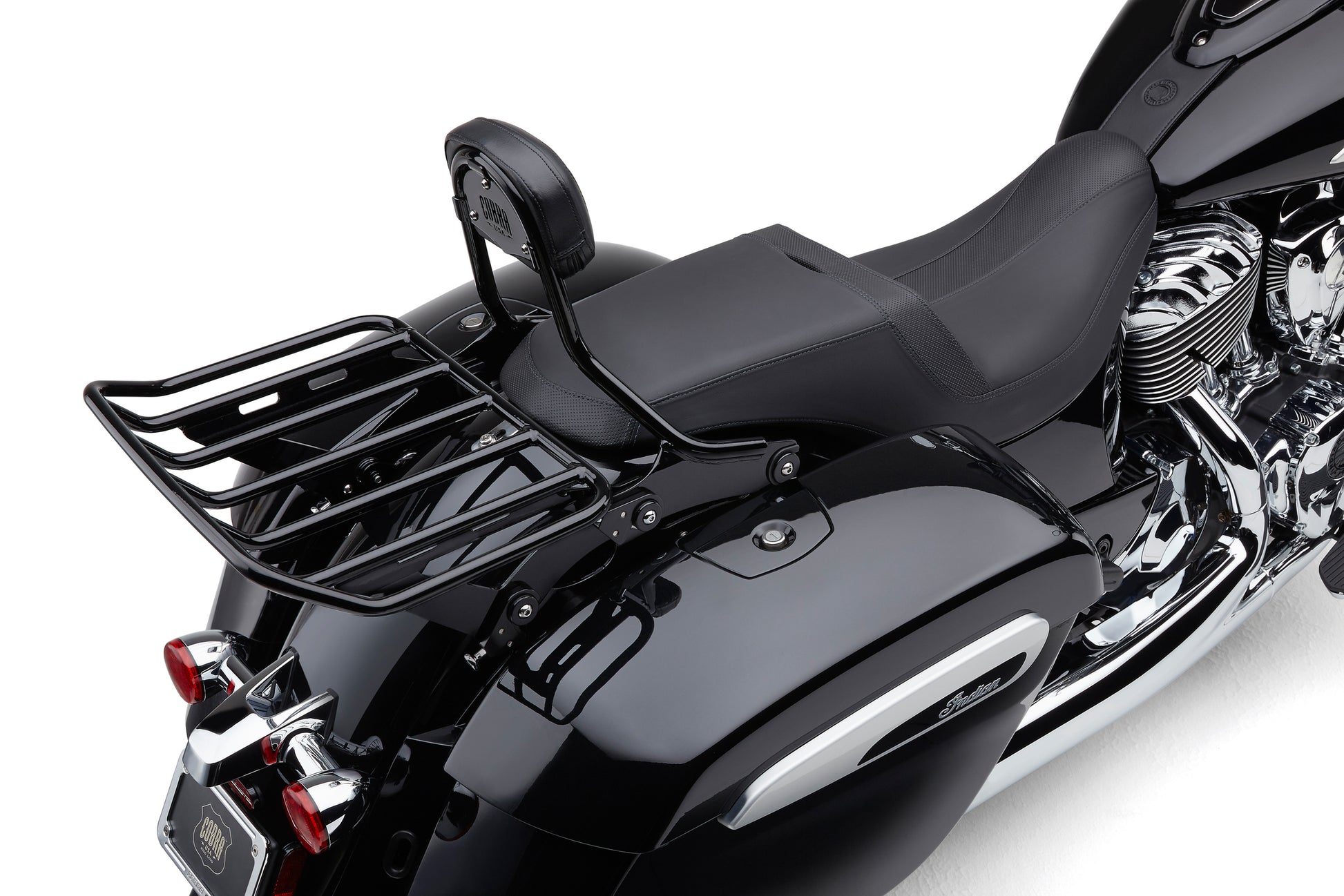 COBRA Detach Backrest Tall Black for Harley Davidson Chieftain 2014-2025 – Easy Install Sissy Bar with Leather Pad