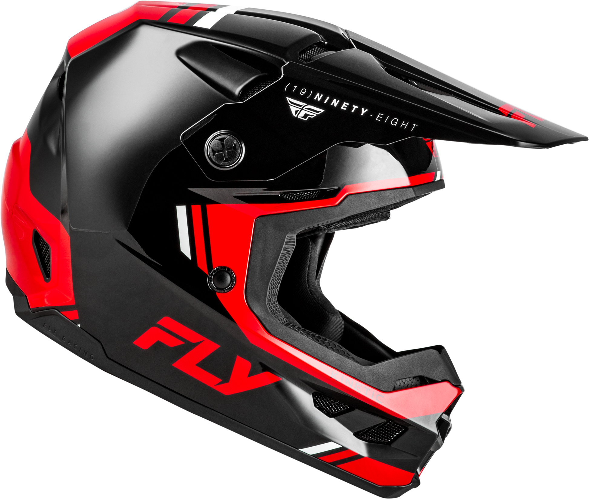 FLY Racing Kinetic Verdict Helmet - Large Black/Red/White Off-Road Motorcycle Helmet