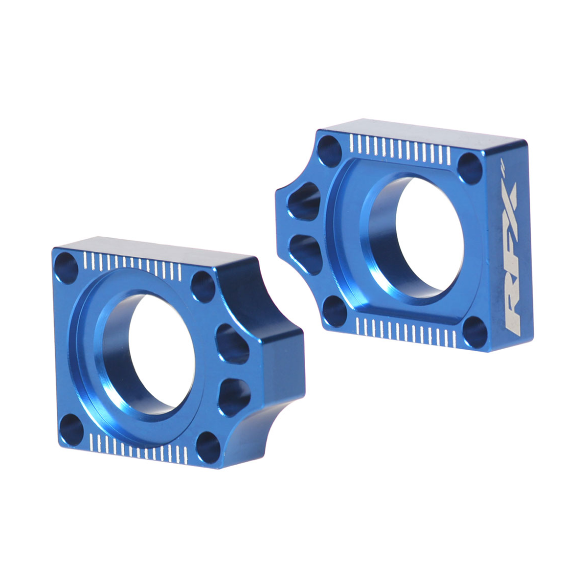 RFX Pro Series Rear Blue Axle Blocks for Yamaha and Fantic Offroad Bikes (Part Number FXAB 40300 99BU)