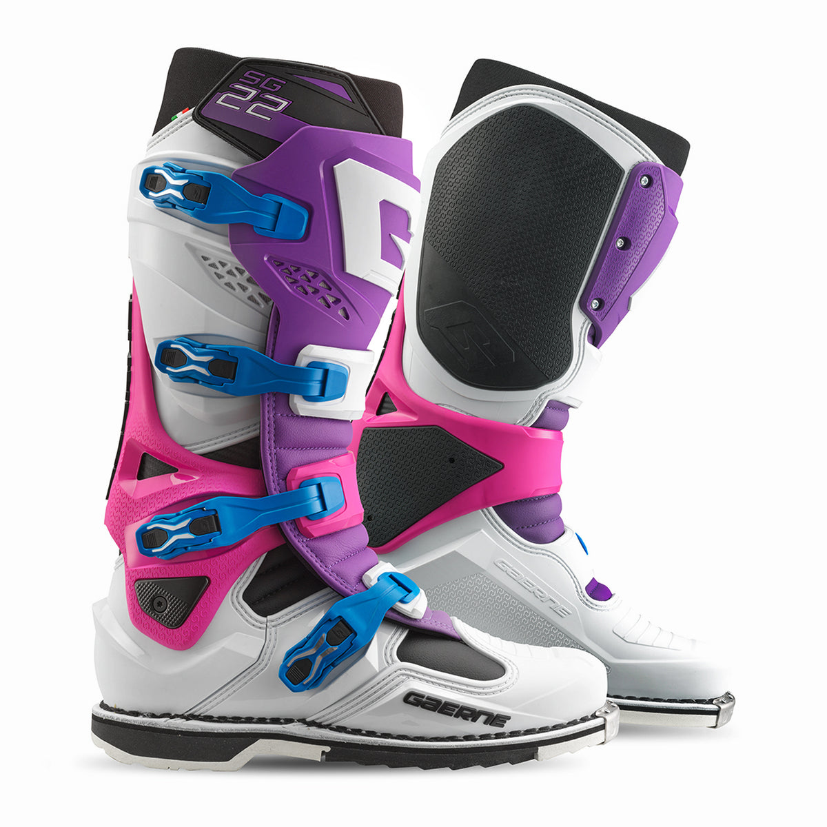 Gaerne Sg 22 Offroad Men's Boots in Purple, White & Rhodamine – Size 8 US
