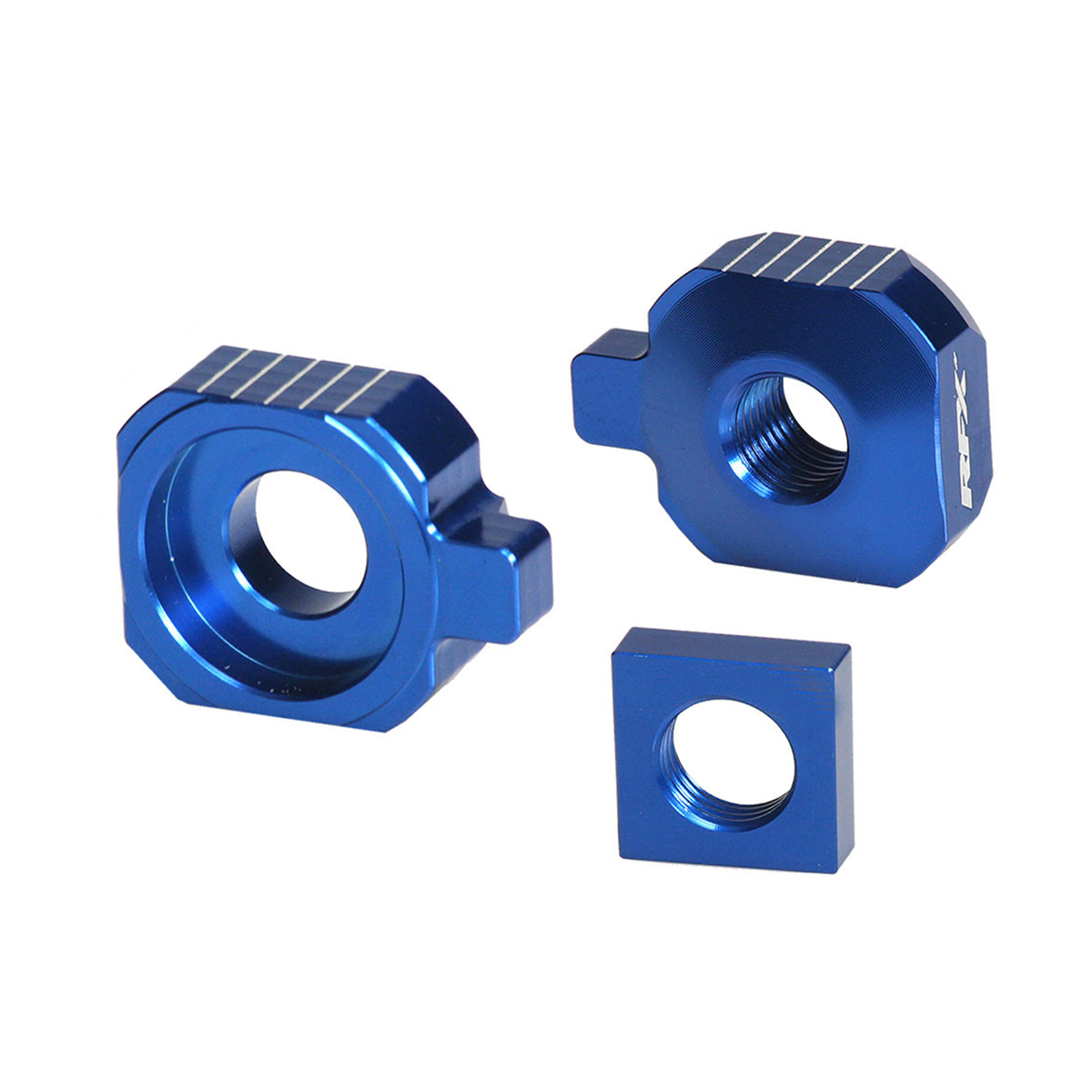 RFX Pro Series Rear Axle Blocks for Husqvarna, KTM, and Gas Gas – Blue Aluminum Drive Accessories