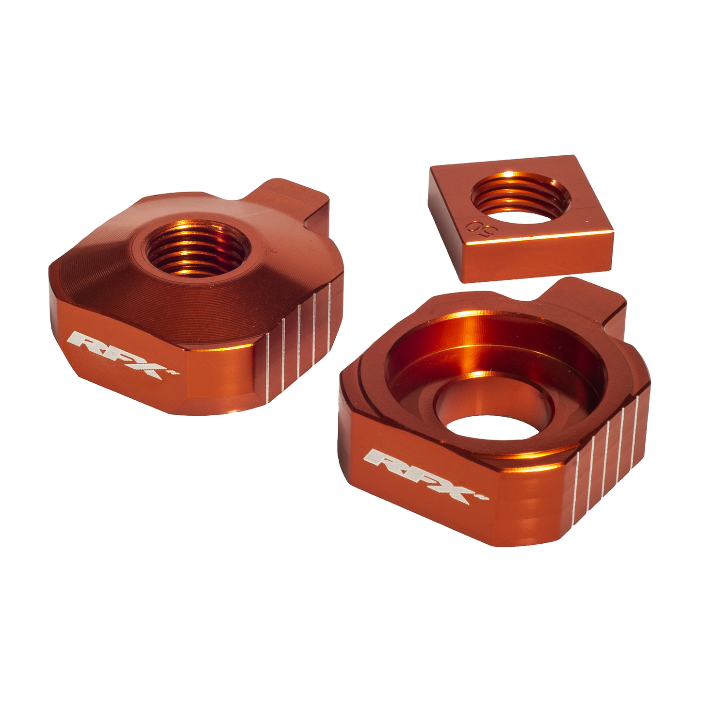 RFX Pro Series Rear Axle Blocks for KTM, Husqvarna, GasGas – Orange CNC Aluminum Drive Components