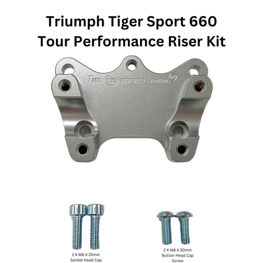 HeliBars Handlebar Risers with Ram Ball - Silver for Street Motorcycles (Part HR06189-RB)