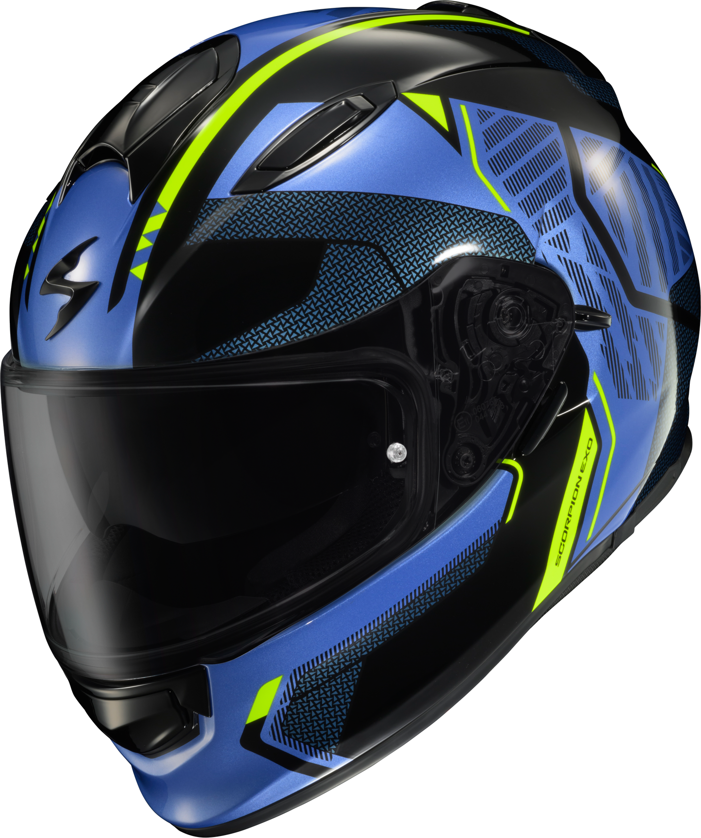 Scorpion EXO Ryzer Full Face Helmet - Blue/Hi-Vis Yellow, Medium
