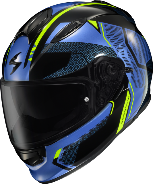 Scorpion EXO Ryzer Full Face Helmet 2X-Large Blue/Hi-Vis Yellow