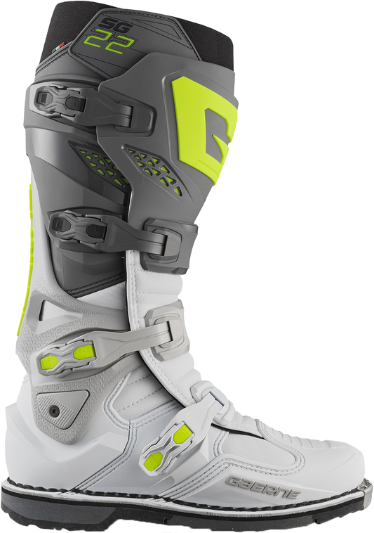 Gaerne SG.22 Offroad Boots Men’s US 7 Anthracite/White/Grey – High-Performance Italian Craftsmanship