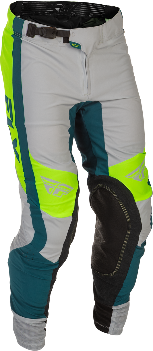 Fly Racing Lite Offroad Pants for Men - Grey, Lime, and Teal, Size 32