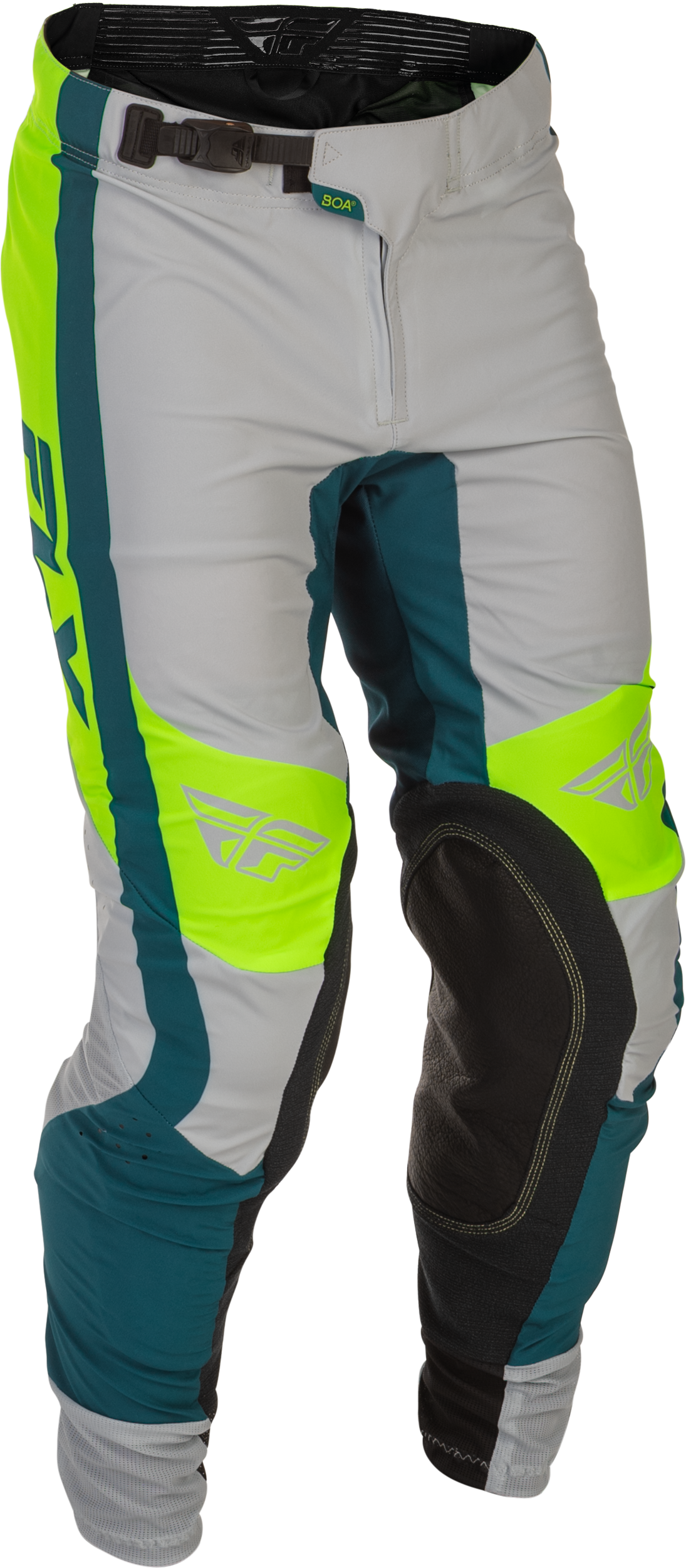 Fly Racing Youth Lite Offroad Pants – Size 26, Grey/Lime/Teal
