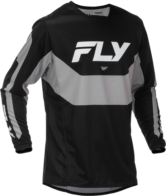 Fly Racing Kinetic Offroad Jersey Black/Grey X-Large - Lightweight Performance Motorcycle Jersey