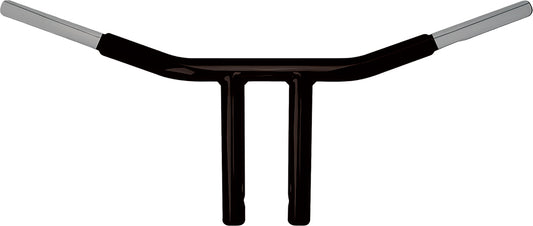 WILD 1 Chubby 8" Psycho Drag Bar in Satin Black for Harley-Davidson V-Twin Models