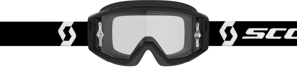 Scott Primal Offroad Goggle Black/White with Clear Lens and Anti-Fog Coating