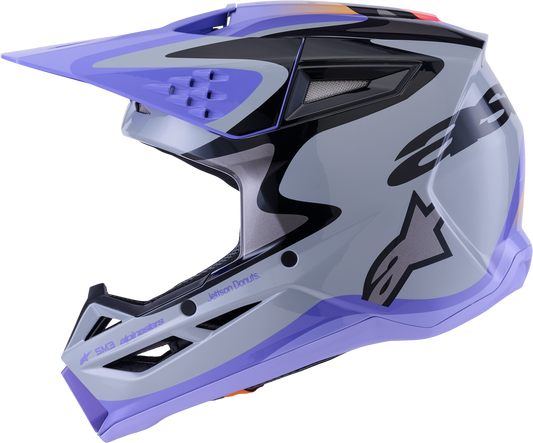 Alpinestars Jettson SM3 Youth Helmet - Grey, Purple & Black Gloss - Offroad Off-Road Gear