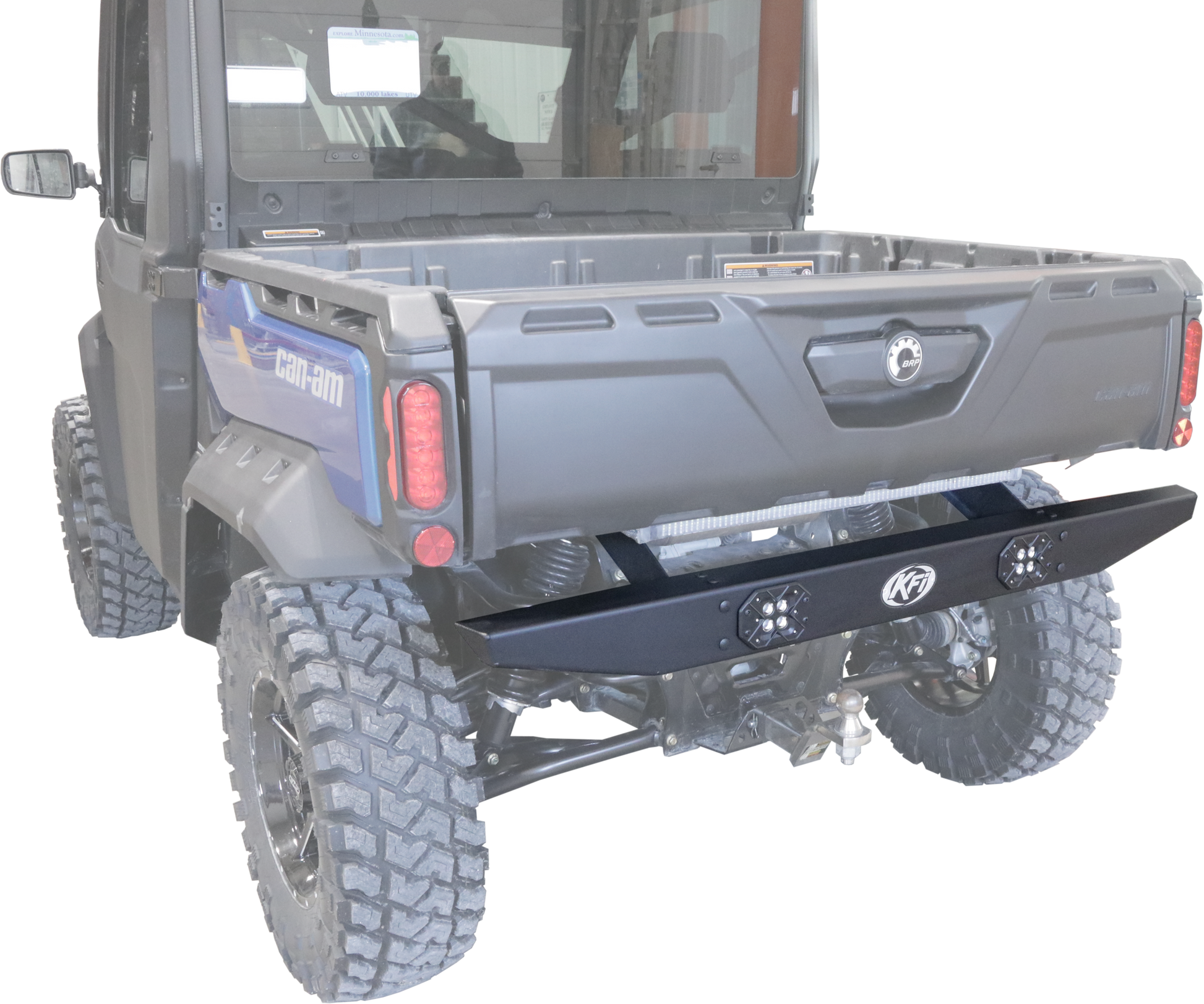 KFI Rear Bumper for Can-Am Defender (Part #101615) – Heavy-Duty Steel ATV/UTV Bumper with Black Wrinkle Finish
