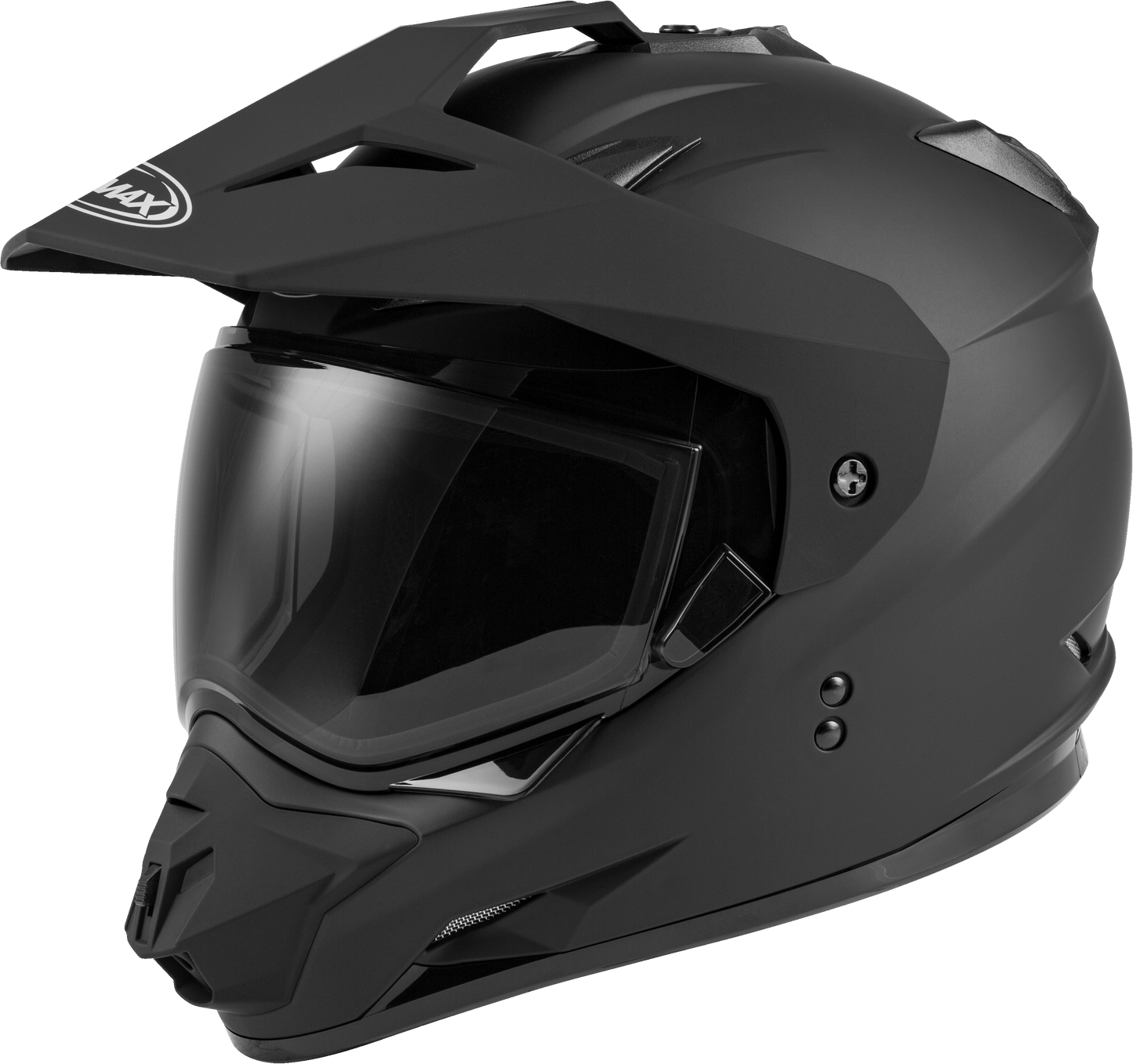 GMAX GM-11 Dual Sport Helmet Matte Black – Versatile Full-Face Motorcycle Helmet with Sun-Blocker and Intercom Compatibility
