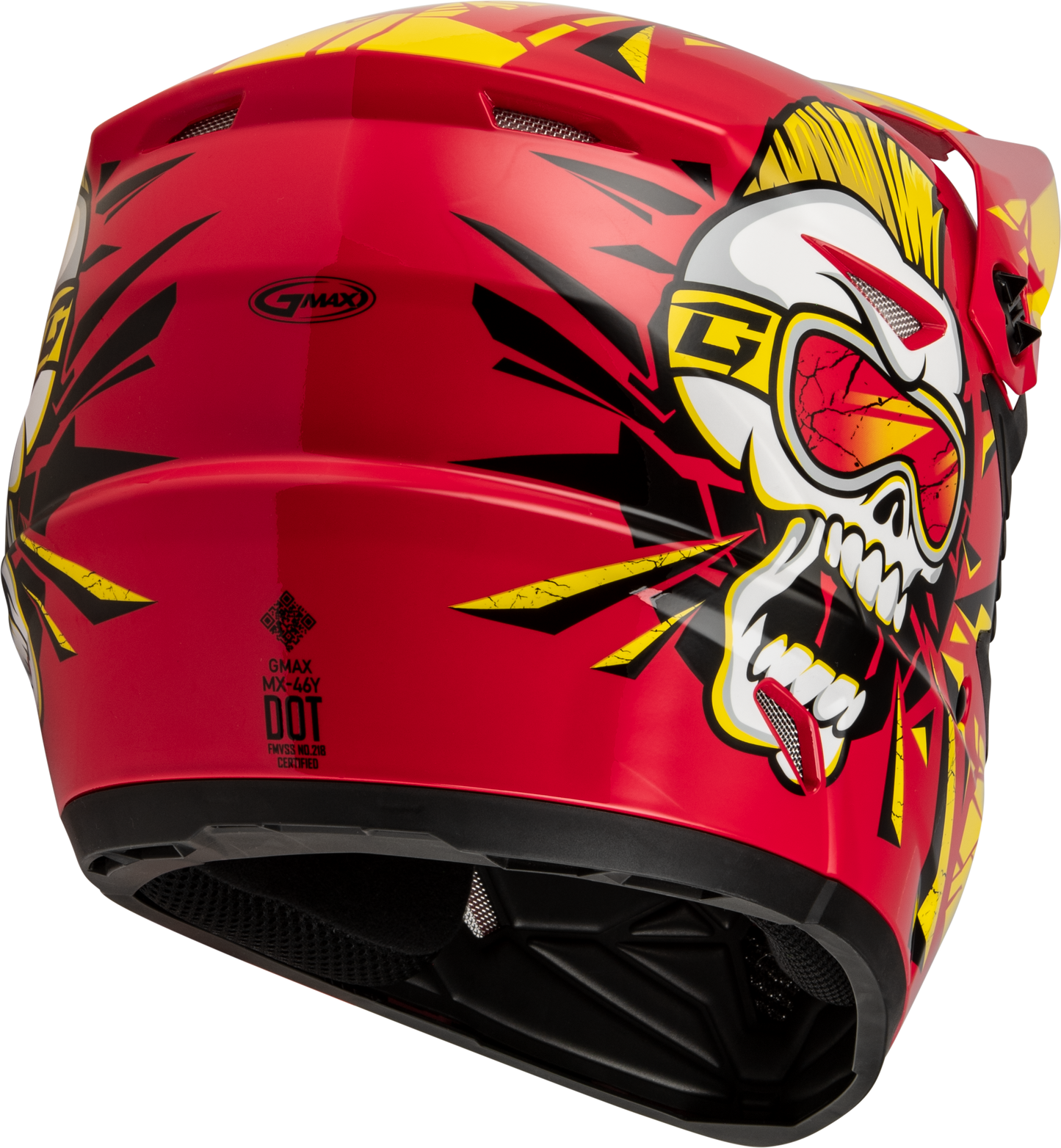 GMAX MX-46Y Youth Off-Road Helmet - Large, Red/Yellow