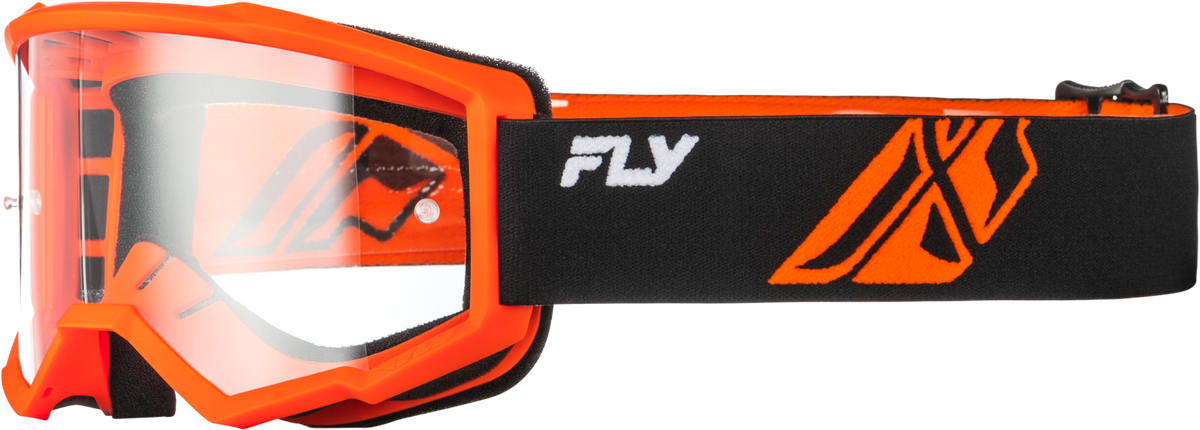 Fly Racing Focus Offroad Goggle Black/Orange with Clear Lens