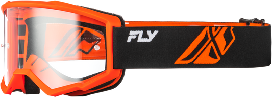 Fly Racing Focus Offroad Goggle Black/Orange with Clear Lens