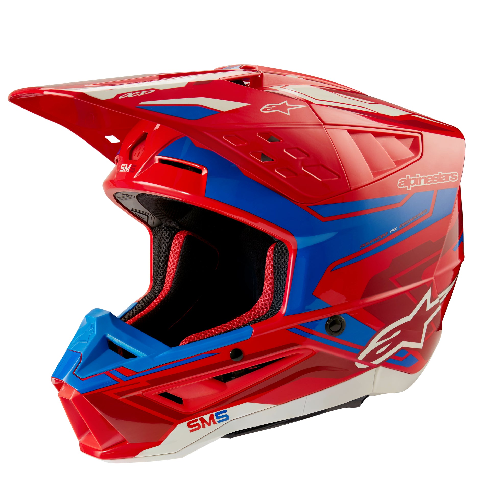 Alpinestars S M5 Action 2 Off-Road Helmet Bright Red/Blue XL