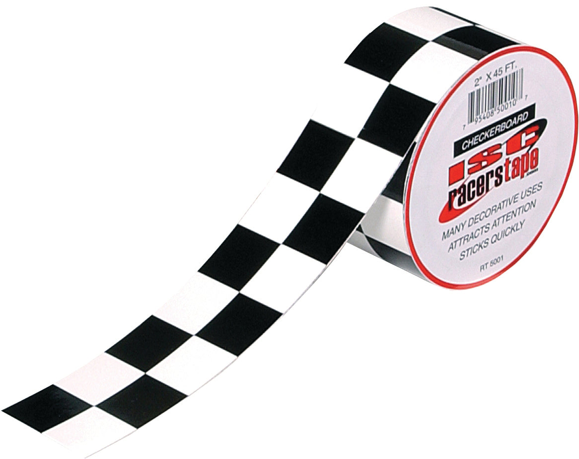 ISC RT5001 Black & White Straight Checker Board Tape 2" x 45' for Universal Tool Applications