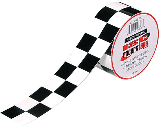 ISC RT5001 Black & White Straight Checker Board Tape 2" x 45' for Universal Tool Applications