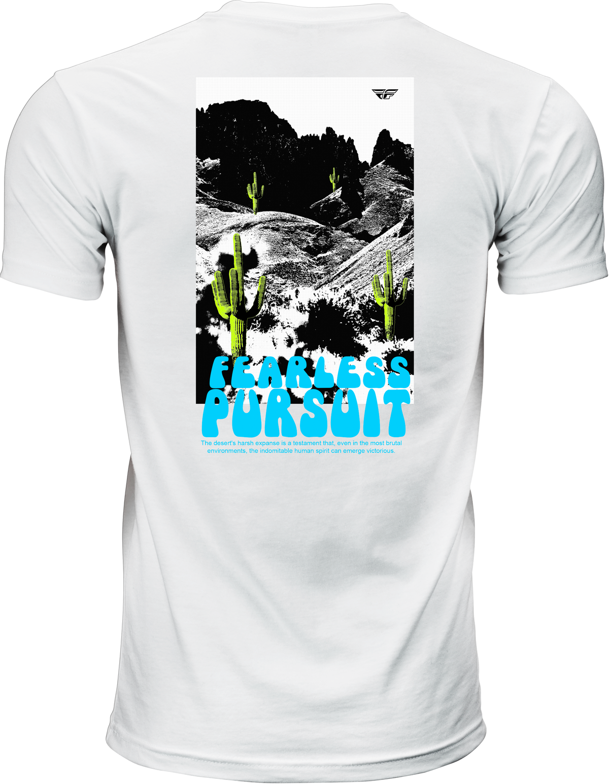 Fly Racing Desert Tee White Medium - Comfortable Short Sleeve Shirt for Men