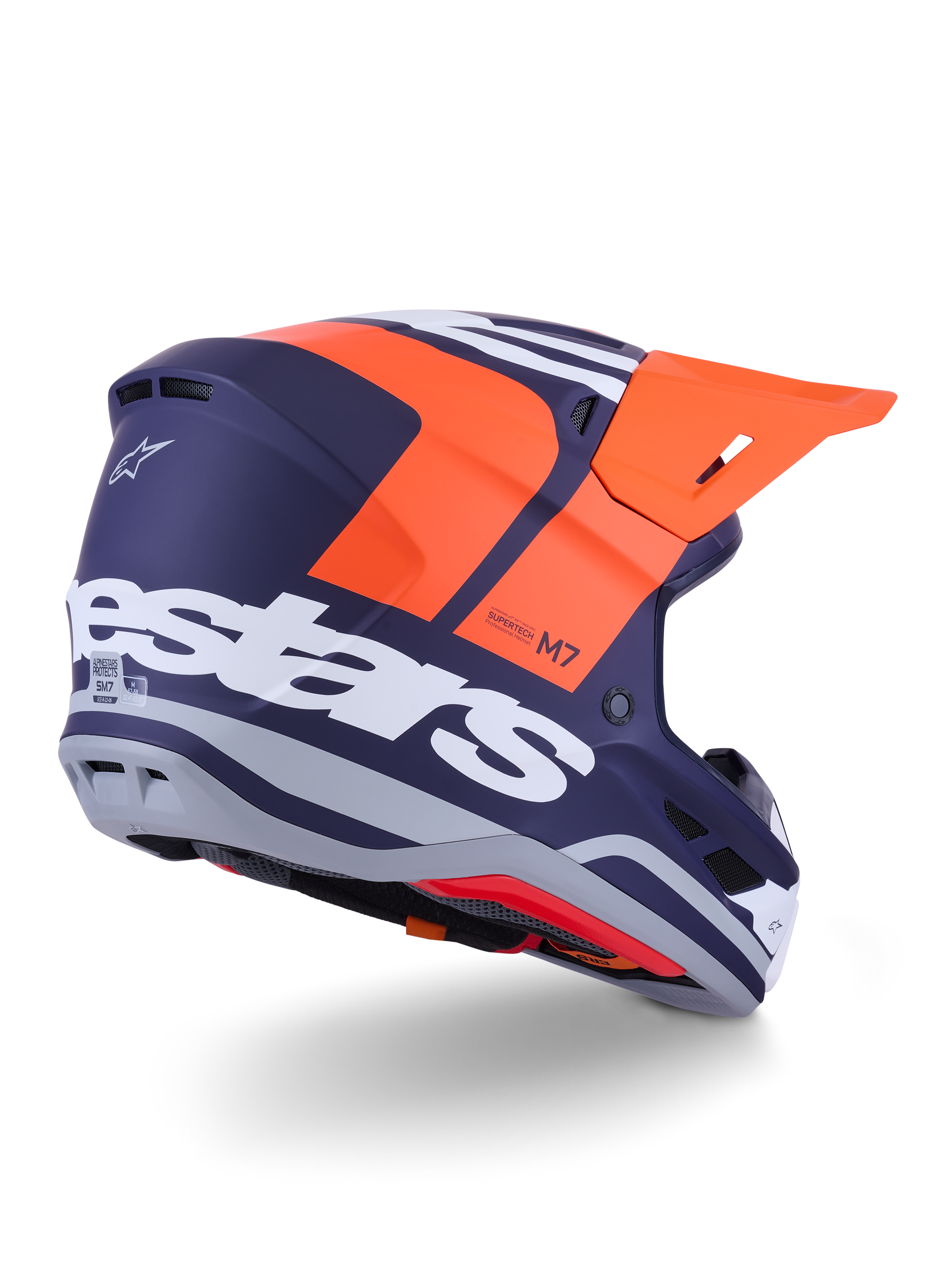 Alpinestars SM7 Core Helmet Orange/Blue Matte 2X-Large for Off-Road Riding