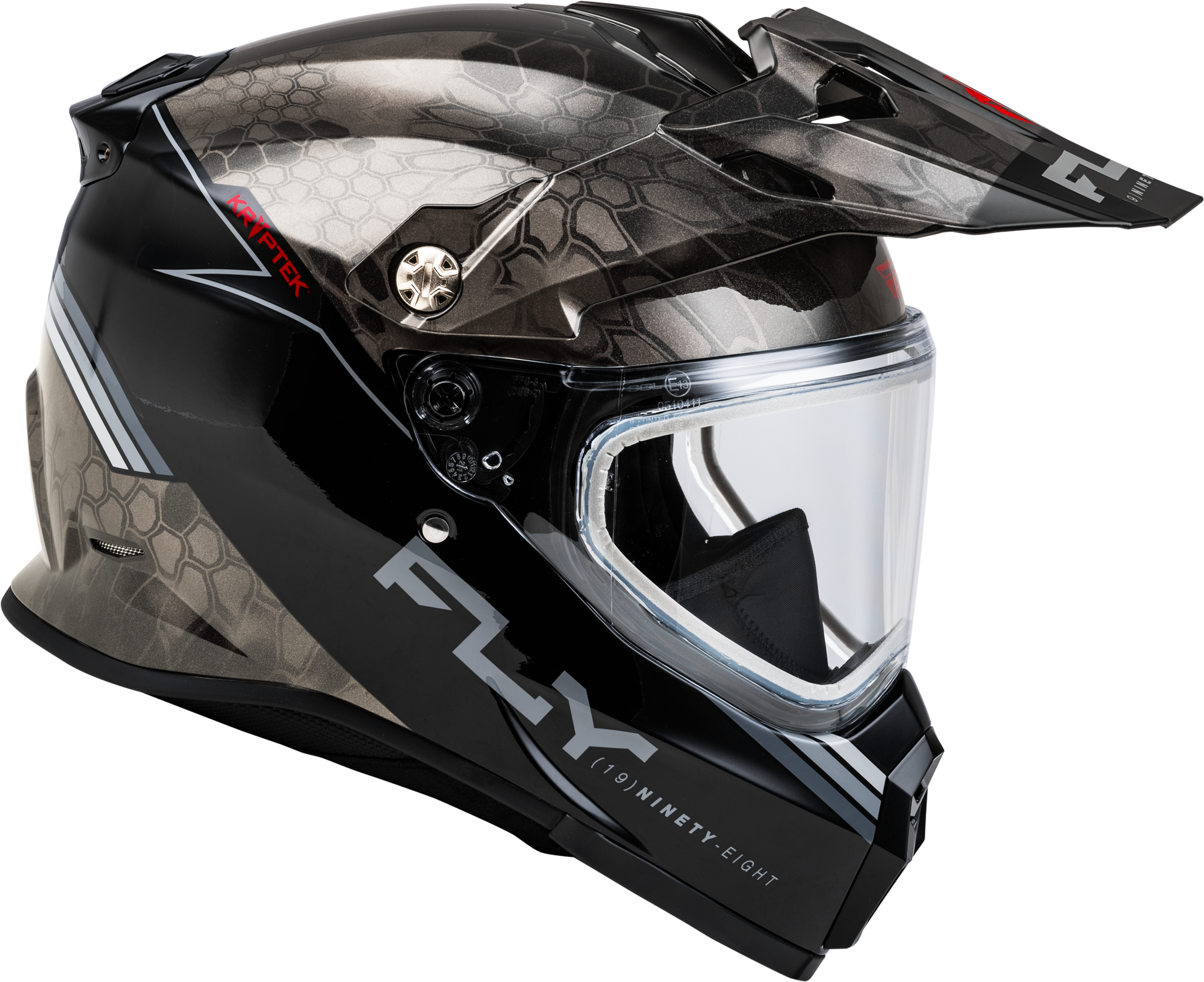 Fly Racing Trekker CW Conceal Helmet - Full-Face Snow Helmet in X-Large, Black/Grey/White