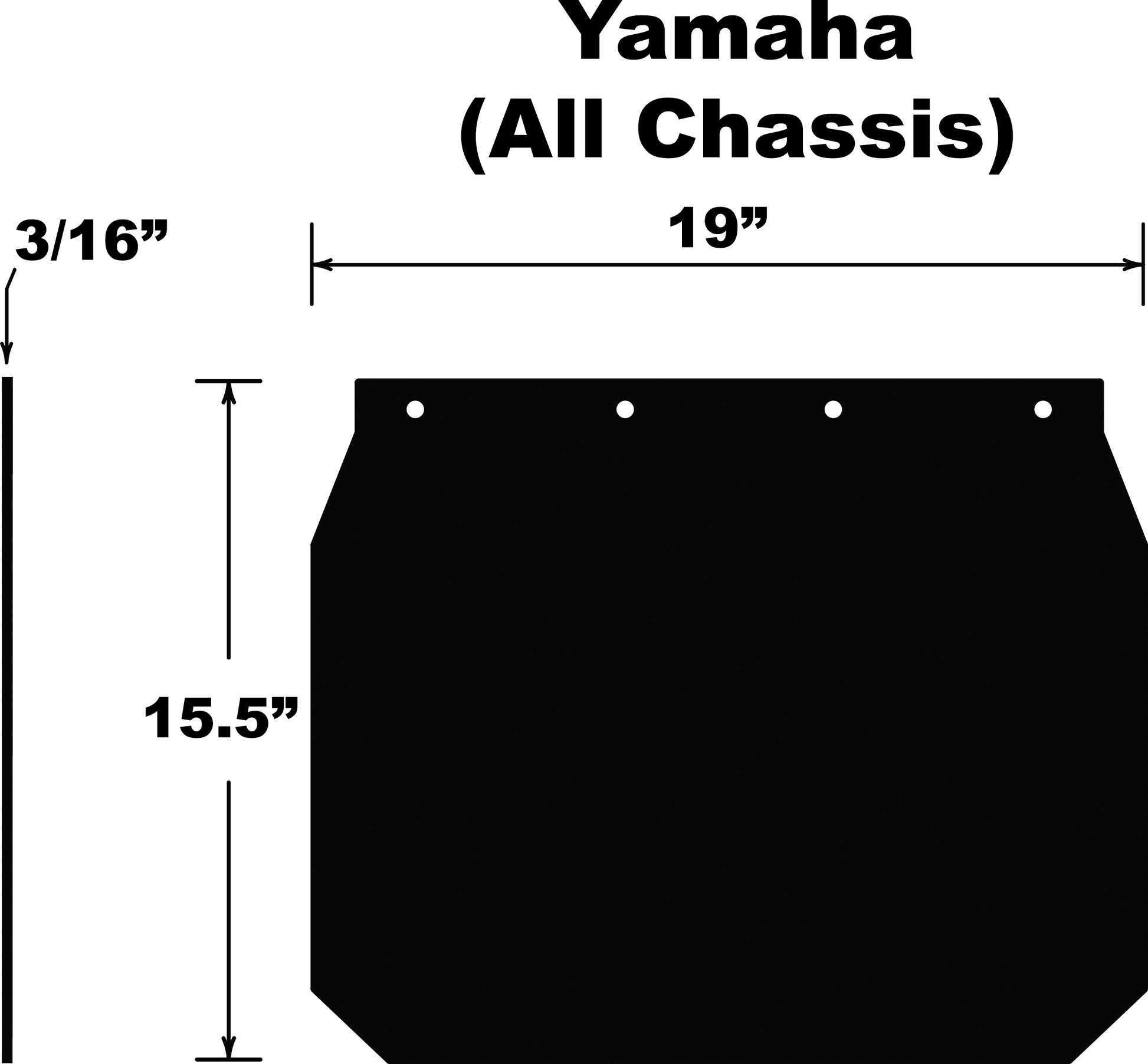 PDP Snowflap for Yamaha Apex and RS Vector Models - Durable Polyethylene Mud Flaps (Part SF-YAMPB)
