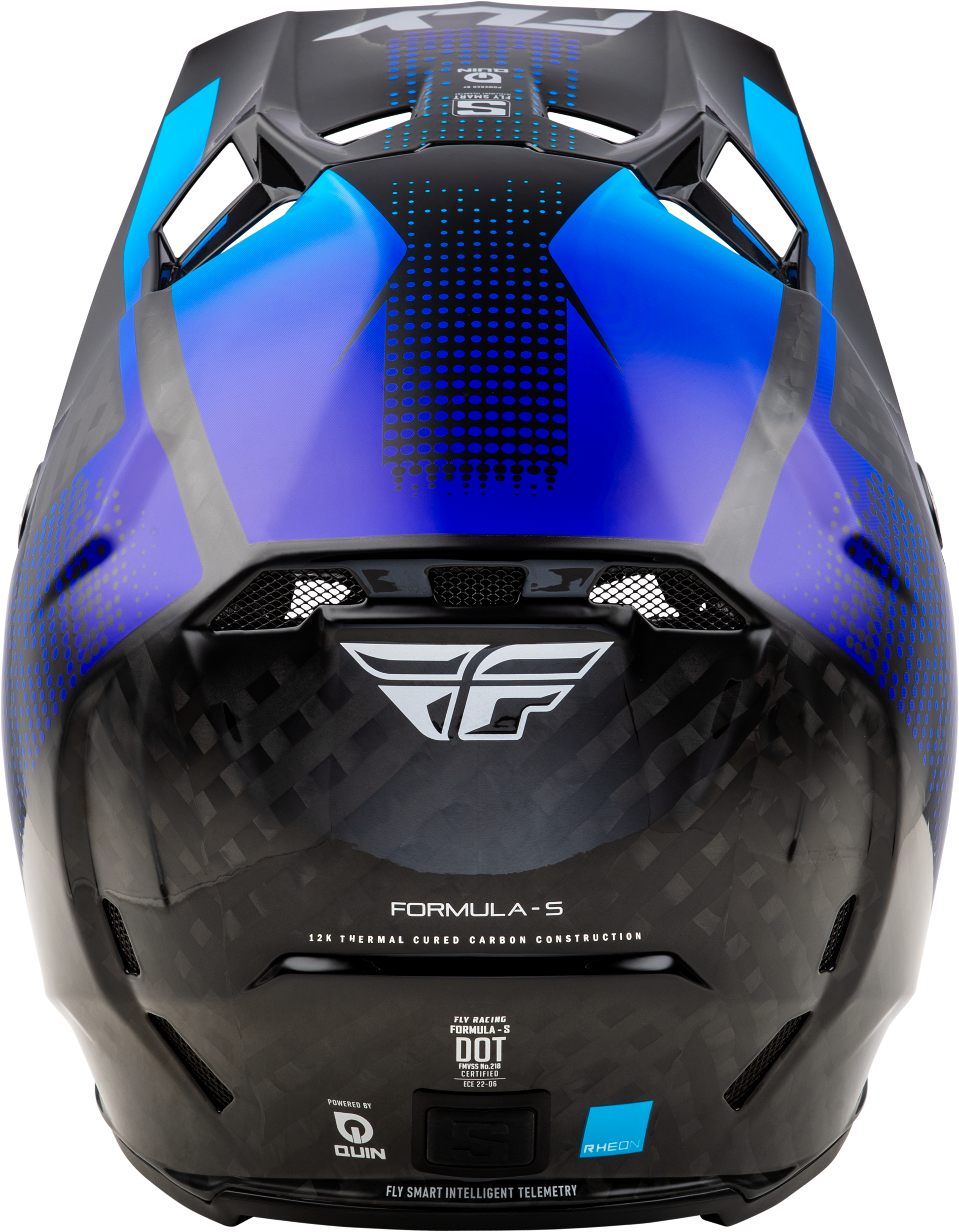 Fly Racing Formula S Carbon Protocol Offroad Helmet Black Carbon/Blue X-Small