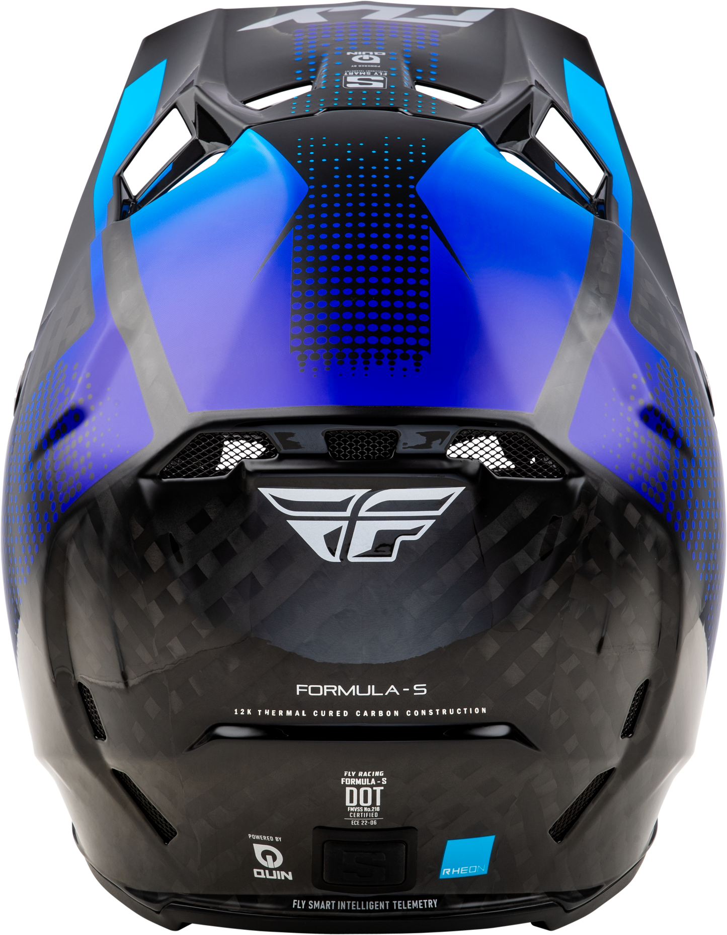 Fly Racing Formula S Carbon Protocol Helmet Large Black Carbon/Blue for Offroad Safety and Performance
